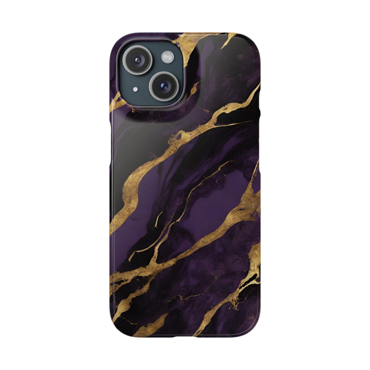 Elegant Purple & Gold Marble Phone Case - Stylish Snap Case for Protection