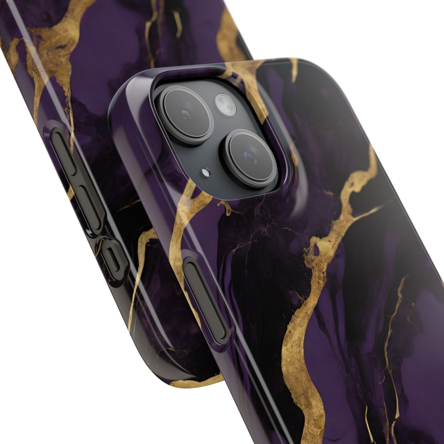 Elegant Purple & Gold Marble Phone Case - Stylish Snap Case for Protection