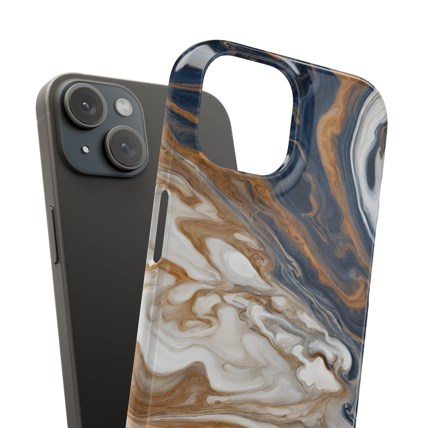 Elegant Abstract Marble Snap Case for iPhone - Stylish Phone Cover