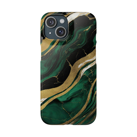 Elegant Green Marble Snap Case – Stylish Protection for Your Phone