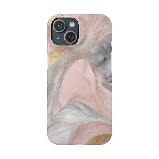 Chic Marble Snap Cases - Elegant Pink & Gold Design for Stylish Protection